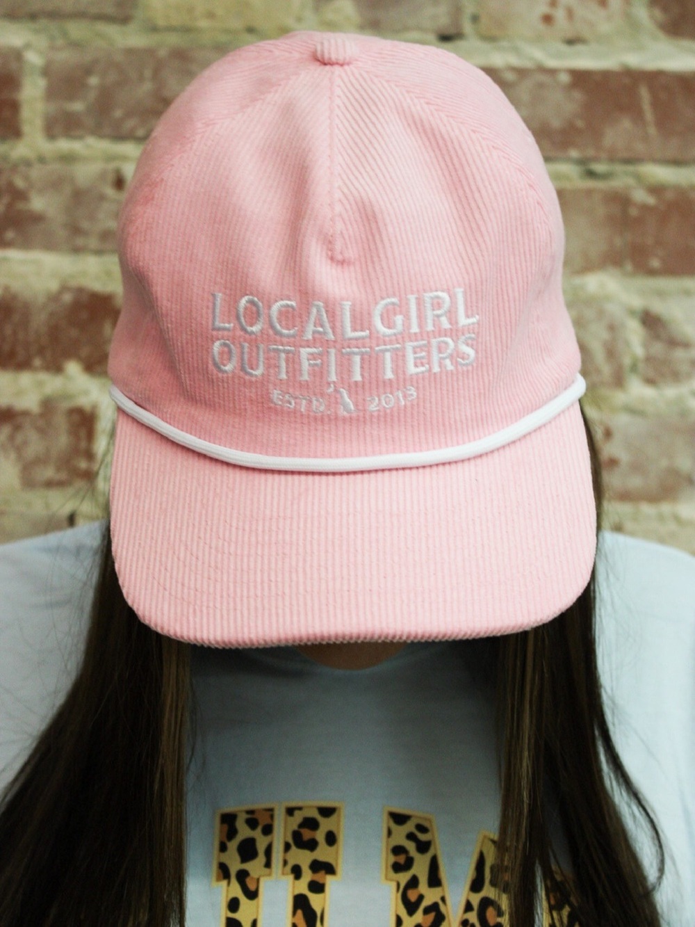 Local Girl Estd. 2013 Pink Corduroy Rope Hat